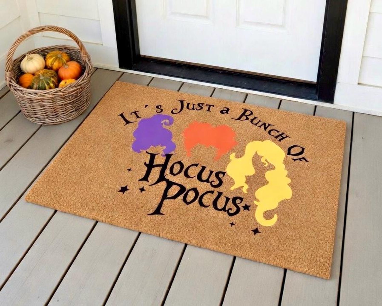 Its Just a Bunch of Hocus Pocus Doormat, Halloween Doormat, Welcome Mat ...