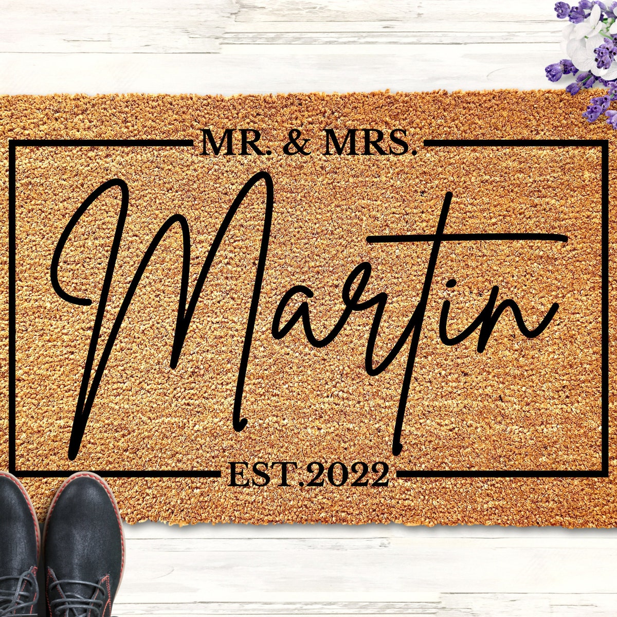 Mr. and Mrs. Doormat, Personalized Wedding Gift, Last Name Doormat, Established Doormat, Family Name Door Mat, Personalized Gift for Couple - Etsy