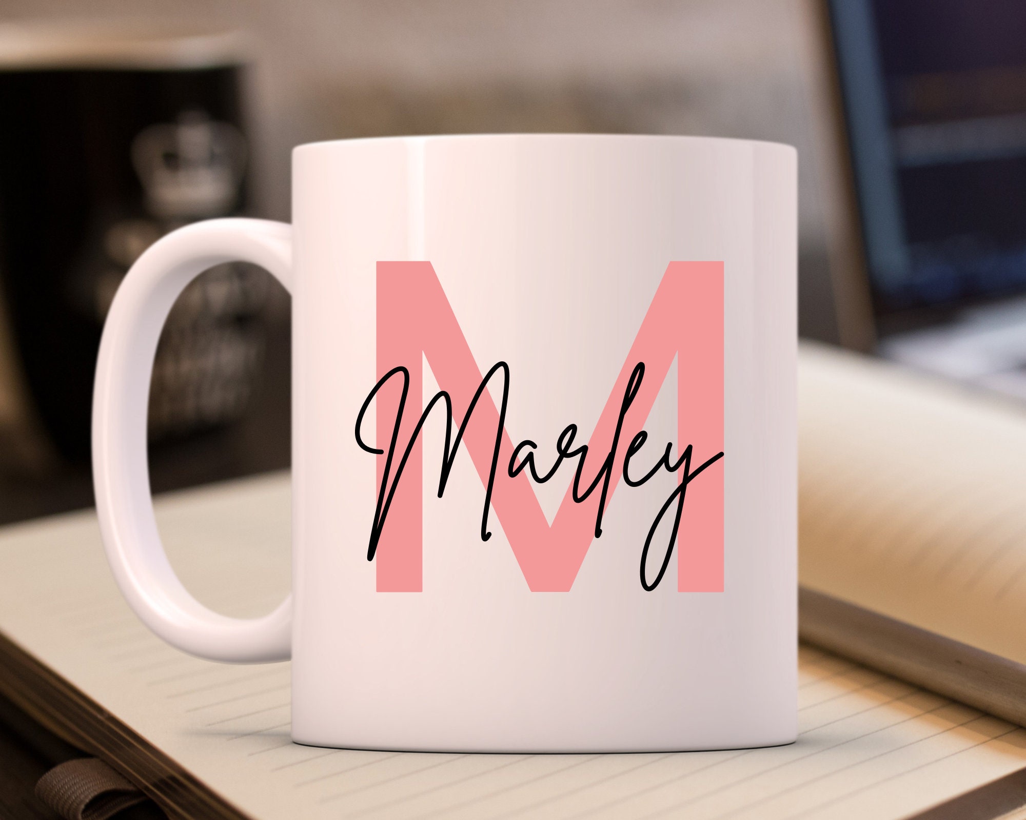 Personalized Name Coffee Mug With Custom Letter Alphabet Initial  Monogrammed Coffee Cups 11 15 Oz Birthday Mothers Day Christmas Wedding  Engagement Gifts Mom Grandma Bridesmaid Nana (Green) 