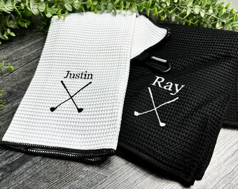 Personalized Golf Towel, Custom Golf Towel, Golfer Gifts, Golf Towel, Personalized Fathers Day gift, Custom Golf Gifts, Personalized Golf