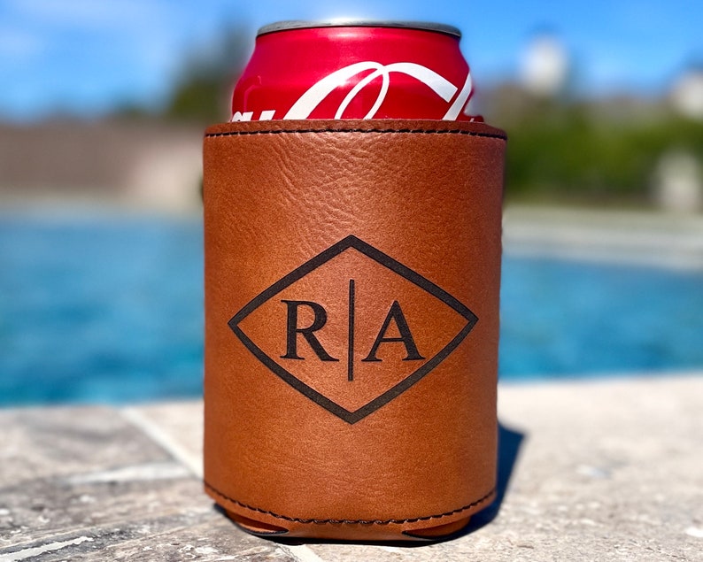 Engraved Can Coolers, Bachelor Party Gifts, Groomsmen Gifts, Groomsmen Proposals, Beer Holder, Beer Can Holder, Bottle Holder, Gift for Him Raw Hyde