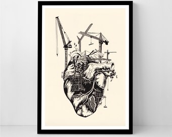 Under uppbyggnad, Konst för psykisk hälsa - Begränsad upplaga, Signerade Giclée-tryck (A4-A3)