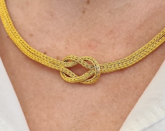 Hercules Knot Necklace • 18K Solid Yellow Gold • Love Knot and Marriage Knot Necklace • Mothers Day Gift • Anniversary Jewelry Gift For Her