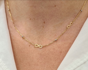 Minimal Infinity Necklace • 14K Solid Yellow Gold • Gold Infinity Pieces • Valentines Day Gift• For Her • Mothers Day Gift • IrmaJewelleryGR