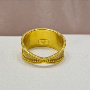 Anillo bizantino de oro amarillo hecho a mano de 18K con zafiro azul, joyería bizantina, anillo griego, anillo de regalo, anillo de oro, mediados de siglo, regalo de Navidad imagen 4