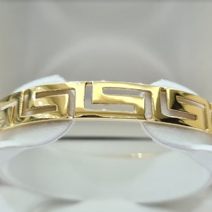 Meander Bangle Bracelet • 14K Solid Yellow Gold • Gold Greek Key Bracelet • Ancient Greek Jewelry Design • Gift For Her • IrmaJewelleryGR