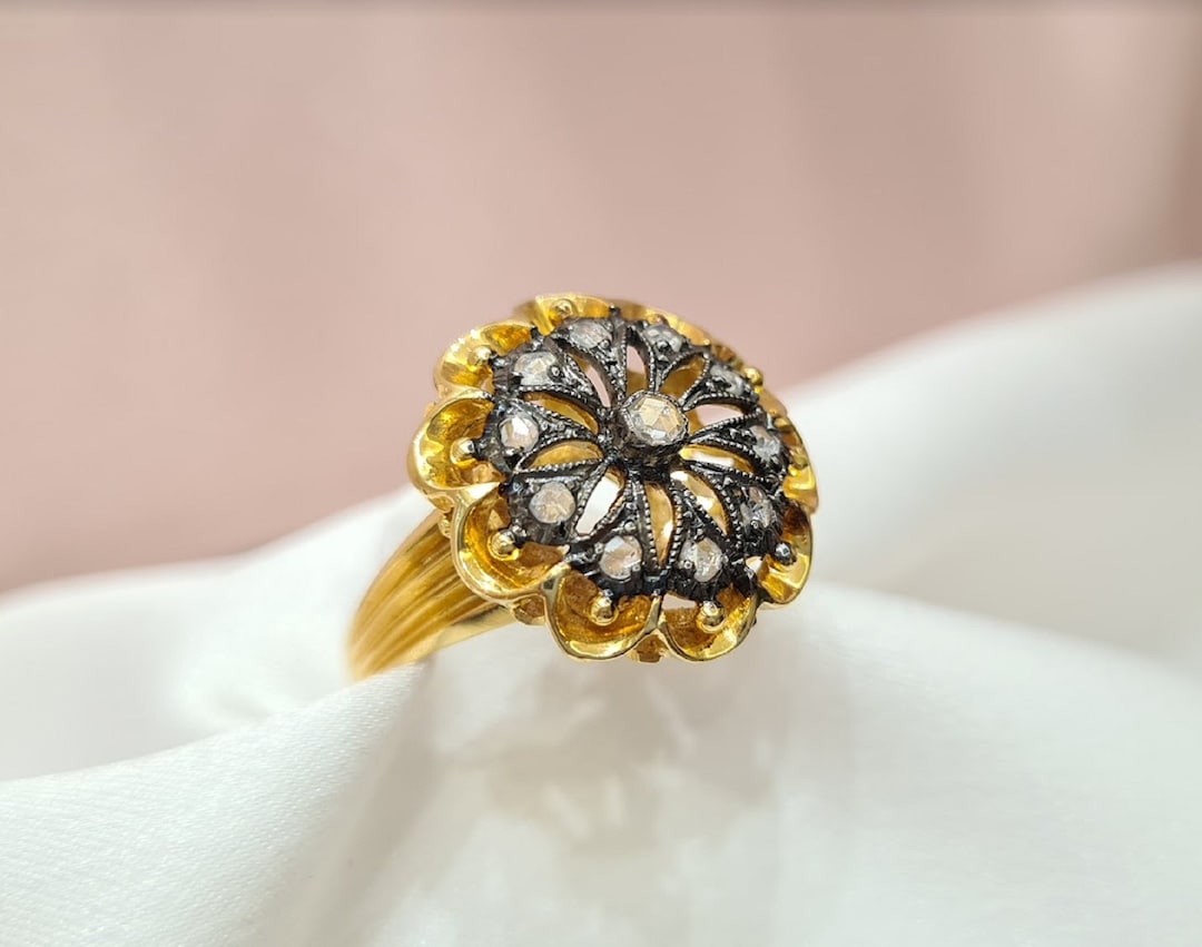 Piercing Per Naso In Oro Giallo 14K Con Zirconia - Design A Fiore Per Donne E Uomini - Foto 4