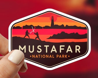 Mustafar National Park Sticker, Star Wars Stickers, Star Wars Gift, Star Wars Planet Stickers, Sticker Star Wars, Kiss Cut, Star Wars Party