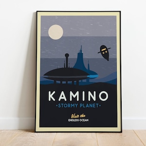 Star Wars Kamino Stormy Planet Poster, Star Wars Galaxy Posters, Star Wars Kamino Art Prints, Kamino Wall Art, Star Wars Gift, Decor