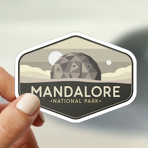 Star Wars Stickers, Mandalore National Park Sticker, Mandalorian Stickers, Star Wars Planet Stickers, Water Bottle Stickers, Star Wars Gift