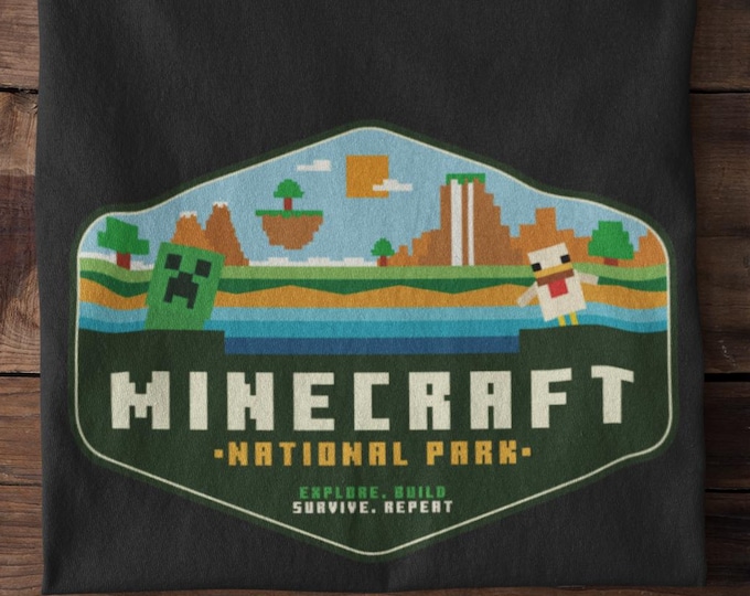 Pixel Adventure National Park T-Shirt: Retro Gamer Wilderness Tee
