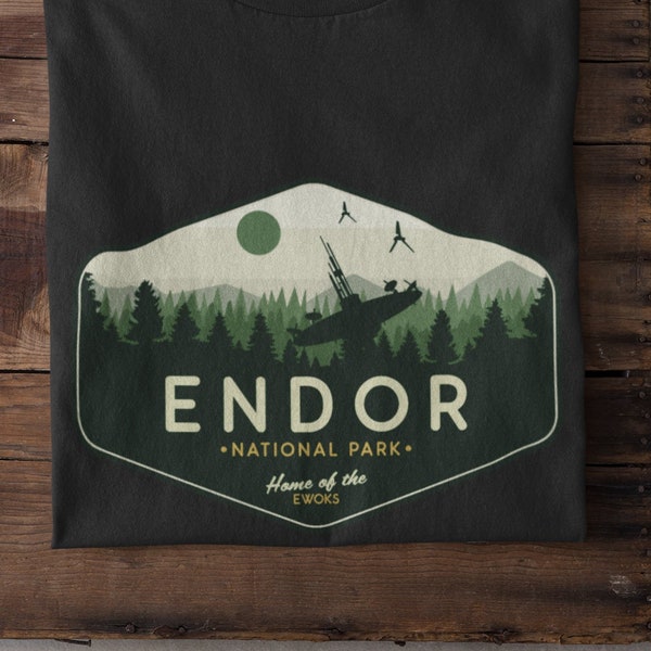 Camiseta de Star Wars, camiseta del Parque Nacional Endor, camisa para hombre y mujer, camisa de Star Wars, camiseta del bosque de Endor, unisex, ewok, regalo de Star War