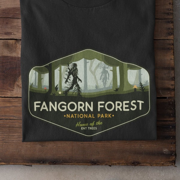Camicia della foresta di Fangorn, t-shirt del Parco nazionale della foresta di Fangorn, camicia LOTR, Tolkien, camicia Barbalbero, regalo LOTR, camicia del Signore degli Anelli, unisex