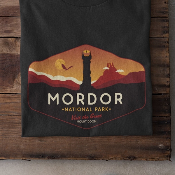 Mordor Shirt, Mordor National Park T-Shirt, LOTR Shirt, Sauron Shirt, Tolkien, LOTR gifts, Lord of the Rings Shirt, unisex, Frodo, The Ring