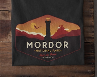 Mordor Shirt, Mordor National Park T-Shirt, LOTR Shirt, Sauron Shirt, Tolkien, LOTR gifts, Lord of the Rings Shirt, unisex, Frodo, The Ring