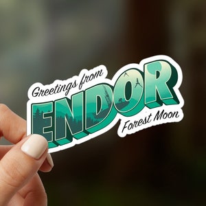Naklejka Pozdrowienia z Endor, Naklejki Star Wars, Naklejka Endor, Naklejka Endor, Winyl Endor, Naklejka Star Wars, Prezent Star War, Naklejka Star Wars