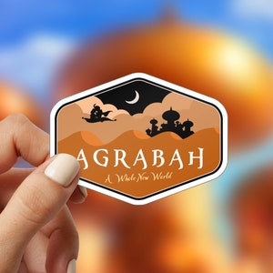 Naklejka Aladyn, Naklejka Odwiedź Agrabah, Naklejka Całkiem Nowy Świat, Naklejki Disney, Pomysł na prezent Disney, Naklejki Disneyworld, Disney Aladyn