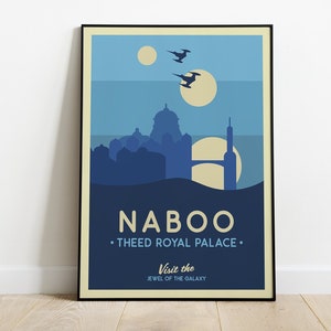 Pôster de Star Wars Naboo, pôster da galáxia de Star Wars, impressão de arte de Star Wars Naboo, arte de parede de Naboo, presente de Star Wars, arte minimalista, arte de decoração de estrelas