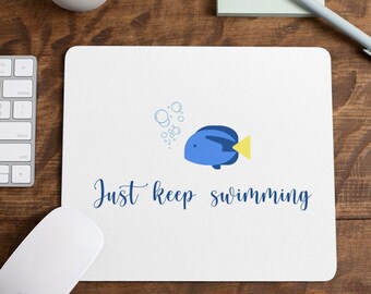 Tapis de souris Just Keep Swimming, décoration de bureau Disney Nemo