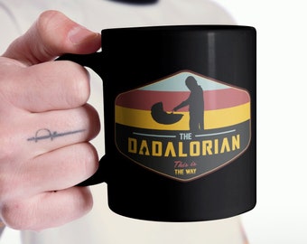 De Dadalorian Mok - This Is The Way, Zwart/Wit Keramische Star Wars Mok | Vaderdagcadeau voor Star Wars Dad | Papa cadeau voor Star Wars Fan
