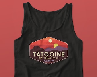Canotta Star Wars, Canotta Tatooine Sunset, Canotta Unisex, Camicia Star Wars, Canotta Tatooine, Camicia Luke Skywalker, Canotta Disney