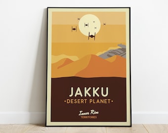 Star Wars Jakku Desert Planet Poster, Star Wars Galaxy Posters, Star Wars Jakku Art Print, Tatooine Wall Art, Star Wars Gift, Minimalist Art