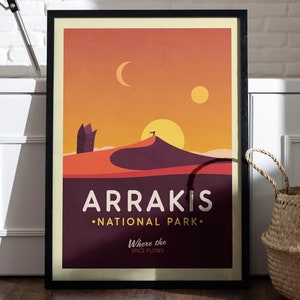 Cartaz do Parque Nacional de Arrakis, Cartazes de Dunas, Visite Arrakis, Impressão de Arte de Arrakis, Presente de Duna, Duna, Arte de Parede de Duna, Impressão de Cartaz de Filme de Duna, Decoração