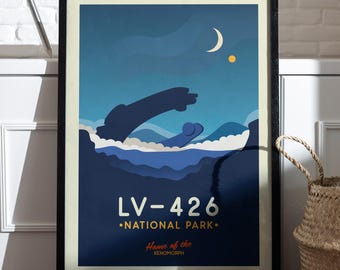 Aliens LV-426 Travel Poster, Aliens Poster, LV-426 Poster, Aliens Art, Aliens Movie Art Print, Aliens Planet Poster, Aliens Gift, Xenomorph