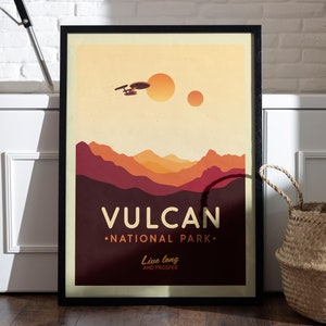 Cartaz do Parque Nacional Vulcano, Cartaz de Star Trek, Arte de Parede de Star Trek, Impressão de Arte de Star Trek, Arte Viva Longa e Próspera, Presente de Star Trek, Arte de Ficção Científica
