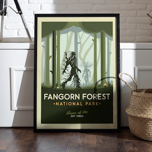 Fangorn Wald Poster, Fangorn Wald Nationalpark Poster, Herr der Ringe Poster, Herr der Ringe Poster, Mittelerde Poster, Herr der Ringe Kunstdrucke