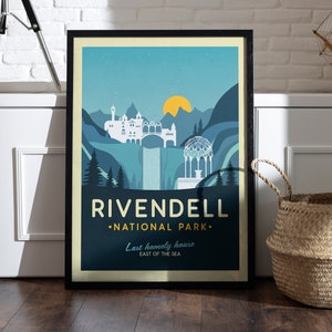 Rivendell Poster, Rivendell National Park Poster, Herr der Ringe Poster, LOTR Poster, Mittelerde Poster, LOTR Art Prints, Art