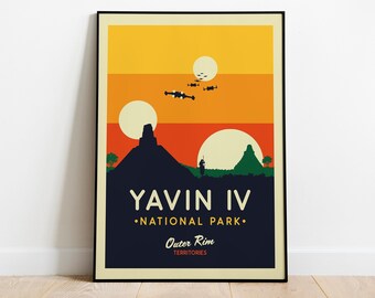 Star Wars Yavin IV Travel Poster, Star Wars Galaxy Posters, Star Wars Yavin Art Prints, Yavin IV Wall Art, Star Wars Gift, Star Wars Decor