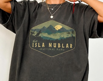 Vintage Jurassic Park Comfort Colors Shirt, Isla Nublar Shirt, Retro Jurassic Park Entrance Tour Tee, T Rex Dinosaur Jurassic World Fan Gift