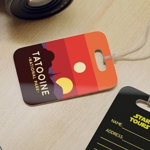 Star Wars Gepäckanhänger, Personalisierter Star Wars Taschenanhänger, Tatooine Nationalpark Gepäckanhänger, Tatooine Gepäckanhänger, Star Wars Geschenk, Kinderwagenanhänger