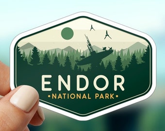 Endor National Park Sticker, Star Wars Stickers, Star Wars Gifts, Star Wars Planet Stickers, Sticker Star Wars, Kiss Cut, Star Wars Party