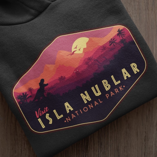 Isla Nublar National Park Hoodie, Dinosaur Parody, Jurassic Park Inspired