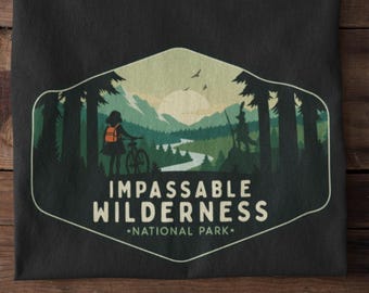 Impassable Wilderness National Park Shirt, Fantasy Forest T Shirt, Bookish Adventure Tee, Retro Woodland Hiking Shirt, Reader Gift, Fantasy