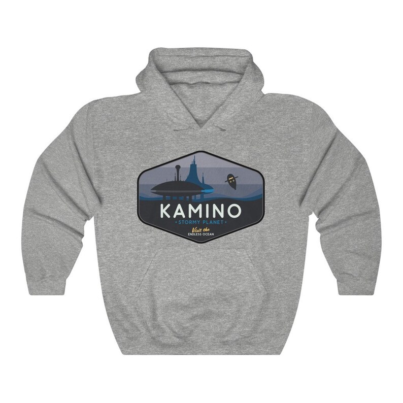 Star Wars Hoodie, Kamino Planet Hoodie, Star Wars Geek Parody Hoodie, Star Wars Hoodie, Kamino Hoodie, Unisex, Boba Fett Hoodie, Star Wars Sport Grey