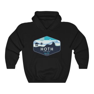 Star Wars Hoodie, Hoth Hoodie, Star Wars Geek Parody Hoodie, Hoth Echo Base Hoodie, Unisex, Galaxy's Edge Hoodie Disneyland, Geeky Star Wars Black
