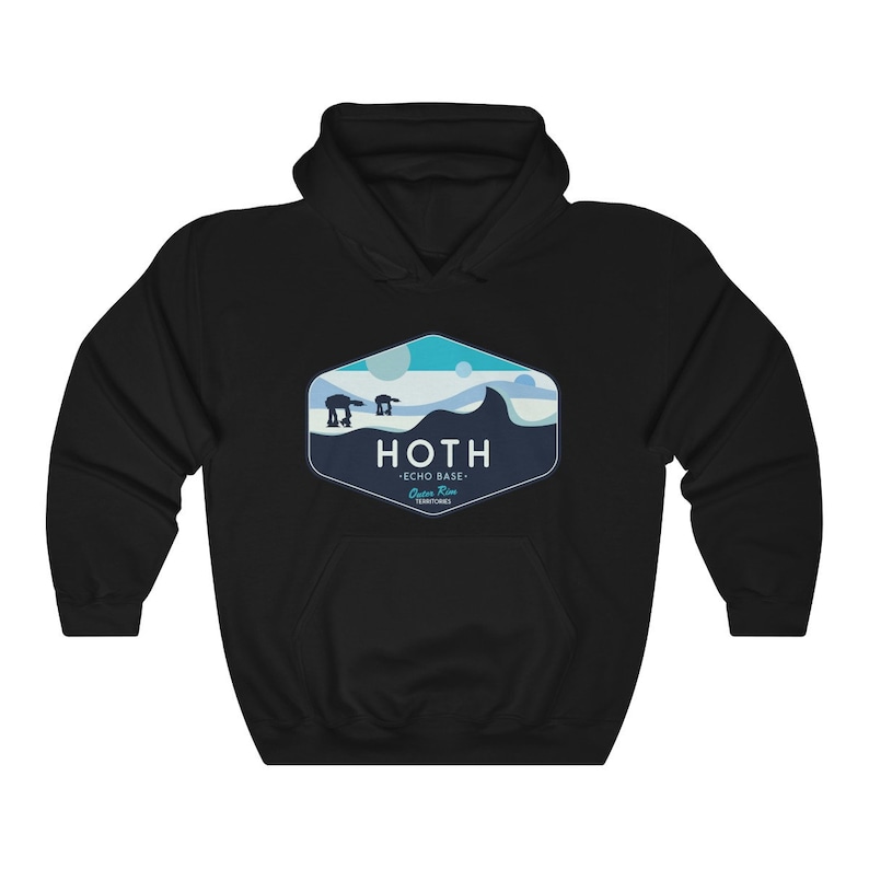 Star Wars Hoodie, Hoth Hoodie, Star Wars Geek Parody Hoodie, Hoth Echo Base Hoodie, Unisex, Galaxy's Edge Hoodie Disneyland, Geeky Star Wars Black