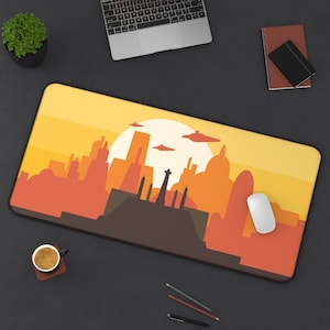 Star Wars Desk Mat | Coruscant Desk Mat | Star Wars Mouse Pad | Star Wars Gaming Desk Pad | Minimalist Art | Size &quot;12x18&quot;/12&quot;x22&quot;/&quot;31x15.5&quot;