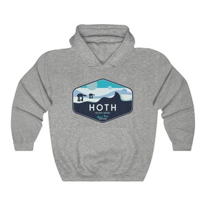 Star Wars Hoodie, Hoth Hoodie, Star Wars Geek Parody Hoodie, Hoth Echo Base Hoodie, Unisex, Galaxy's Edge Hoodie Disneyland, Geeky Star Wars Sport Grey