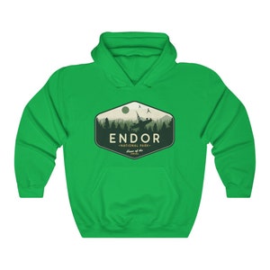 Star Wars Hoodie, Endor National Park Hoodie, Star Wars Geek Parody Hoodie, Endor Hoodie, Unisex, Skywalker, Star Wars Gift, Sweatshirt Irish Green