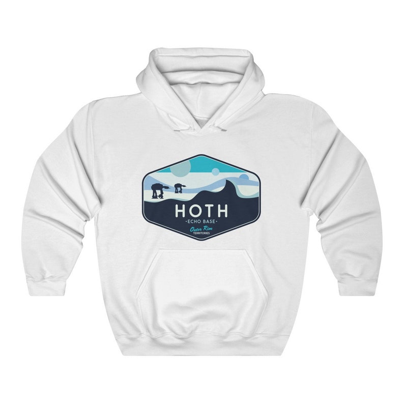 Star Wars Hoodie, Hoth Hoodie, Star Wars Geek Parody Hoodie, Hoth Echo Base Hoodie, Unisex, Galaxy's Edge Hoodie Disneyland, Geeky Star Wars White