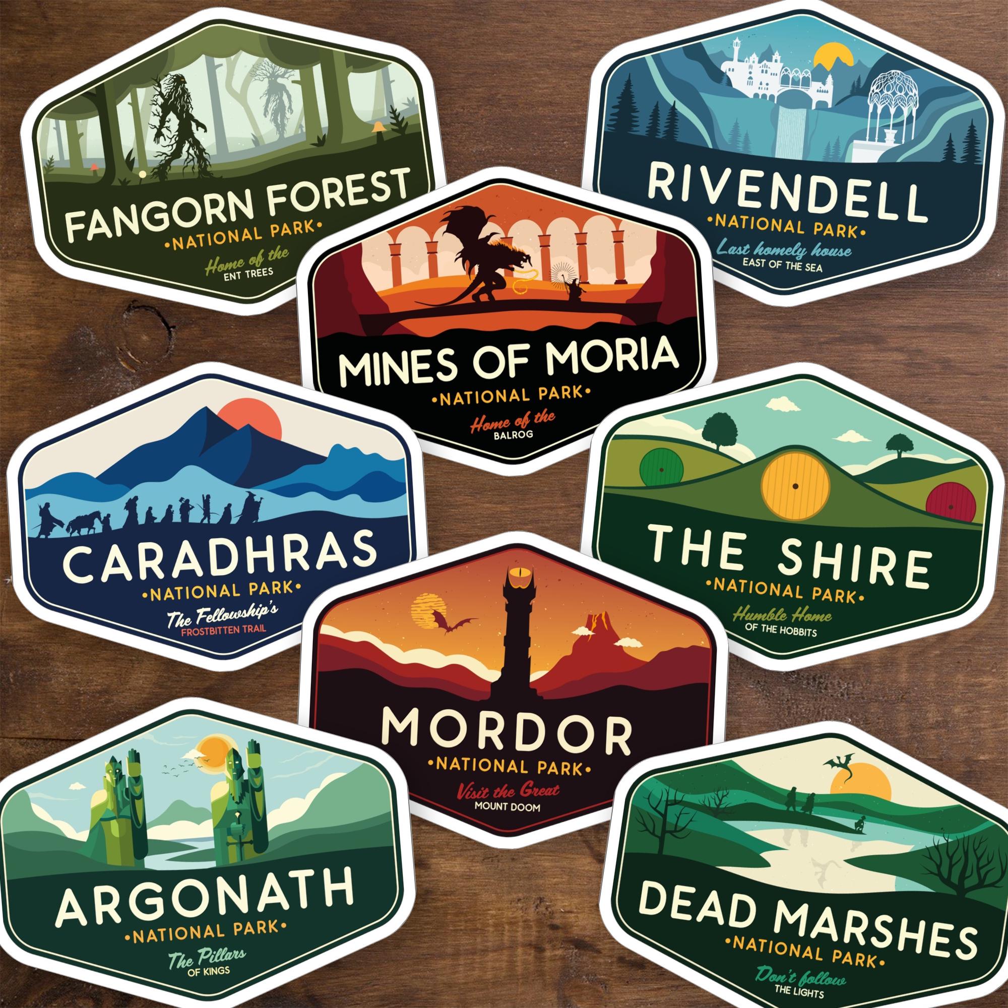 Fantasy National Park Waterproof Stickers, Adventure Vinyl Decals for Fantasy Lovers, Mystical Landscapes, Tabletop RPG & Nature Enthusiasts