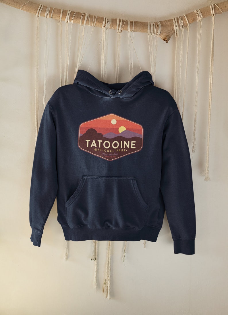 Star Wars Hoodie, Tatooine Sunset Hoodie, Star Wars Geek Parody Hoodie, Star Wars Hoodie, Tatooine Hoodie, Unisex, Luke Skywalker Hoodie Navy