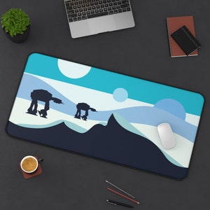 Star Wars Desk Mat | Hoth Desk Mat | Star Wars Mouse Pad | Star Wars Gaming Desk Pad | Minimalist Art | Sizes "12x18"/12"x22"/"31x15.5"