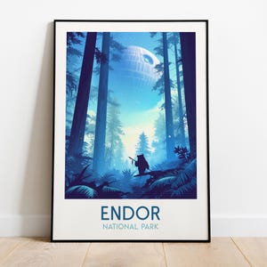 Endor National Park Poster, Star Wars Poster, Star Wars Drucke, Star Wars, Star Wars Wandkunst, Endor Poster, Star Wars Geschenke, Ewoks Poster
