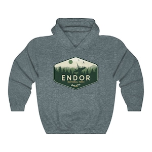Star Wars Hoodie, Endor National Park Hoodie, Star Wars Geek Parody Hoodie, Endor Hoodie, Unisex, Skywalker, Star Wars Gift, Sweatshirt Dark Heather