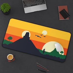 Star Wars Desk Mat | Yavin IV Desk Mat | Star Wars Mouse Pad | Star Wars Gaming Desk Pad | Minimalist Art | Sizes &quot;12x18&quot;/12&quot;x22&quot;/&quot;31x15.5&quot;